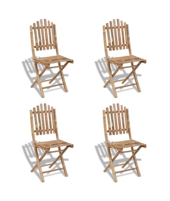 Mobilier à dîner d'extérieur pliable 5 pcs Bambou de votre