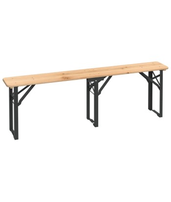 Ensemble de tables à bière pliantes 3 pcs bois massif de sapin 50-70% off 