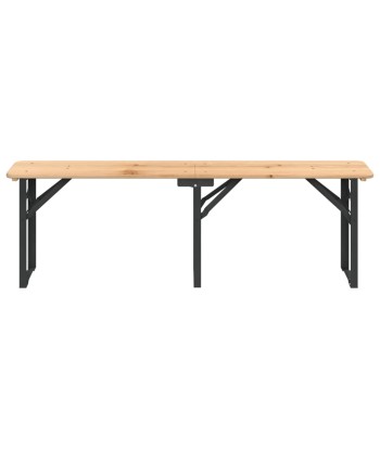 Ensemble de tables à bière pliantes 3 pcs bois massif de sapin 50-70% off 