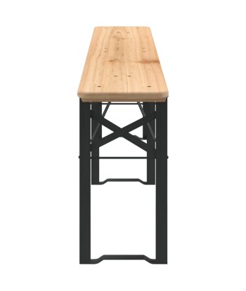 Ensemble de tables à bière pliantes 3 pcs bois massif de sapin 50-70% off 