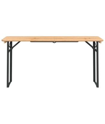 Ensemble de tables à bière pliantes 3 pcs bois massif de sapin 50-70% off 