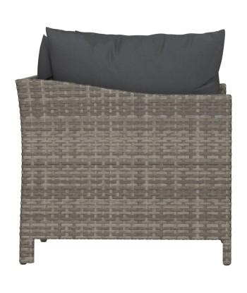 Salon de jardin 2 pcs avec coussins Gris Résine tressée Profitez des Offres !