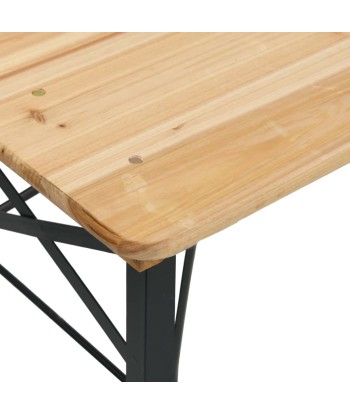 Ensemble de tables à bière pliantes 3 pcs bois massif de sapin 50-70% off 