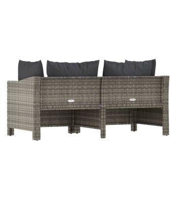 Salon de jardin 2 pcs avec coussins Gris Résine tressée Profitez des Offres !