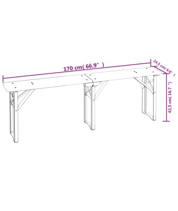 Ensemble de tables à bière pliantes 3 pcs bois massif de sapin 50-70% off 