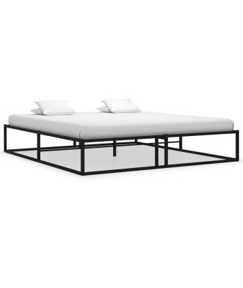 Lit 2 Places Scandinave Noir Métal 140x200 cm Profitez des Offres !