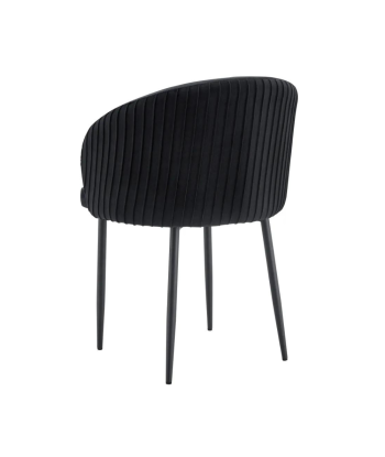 Chaise Carlita Noir velours Noir français