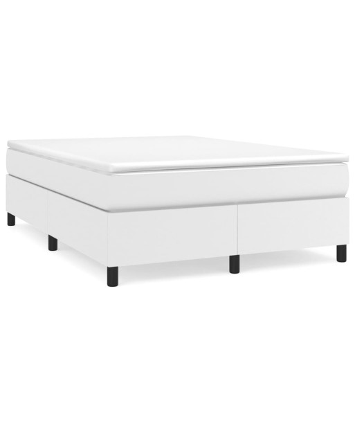 Lit à sommier tapissier avec matelas Blanc Similicuir 140x200cm store