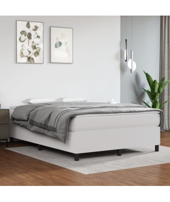 Lit à sommier tapissier avec matelas Blanc Similicuir 140x200cm store