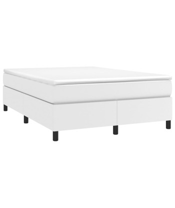 Lit à sommier tapissier avec matelas Blanc Similicuir 140x200cm store