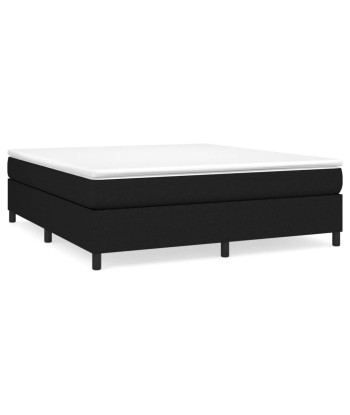 Lit à sommier tapissier avec matelas Noir Tissu 160x200 cm france