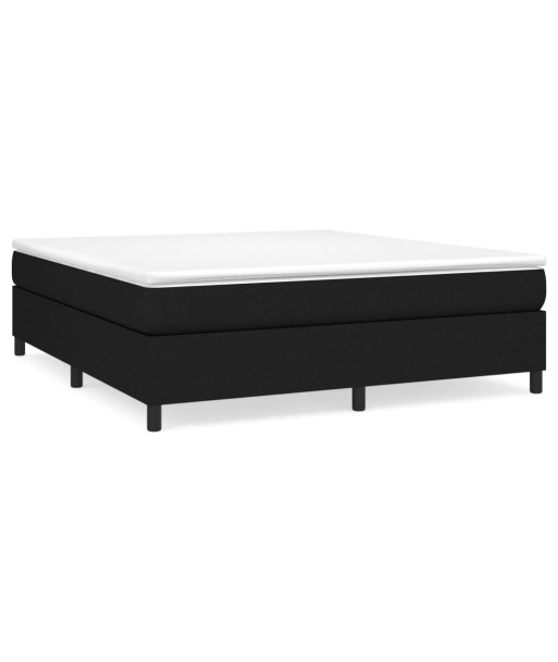 Lit à sommier tapissier avec matelas Noir Tissu 160x200 cm france