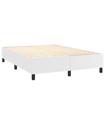 Lit à sommier tapissier avec matelas Blanc Similicuir 140x200cm store