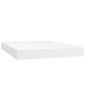 Lit à sommier tapissier avec matelas Blanc Similicuir 140x200cm store