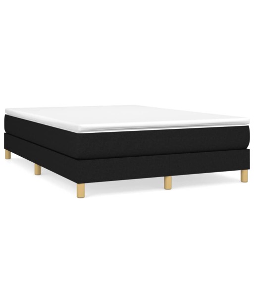 Lit à sommier tapissier avec matelas Noir Tissu 140x200 cm À commander