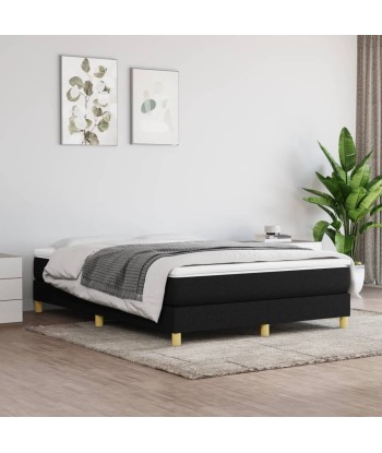 Lit à sommier tapissier avec matelas Noir Tissu 140x200 cm À commander