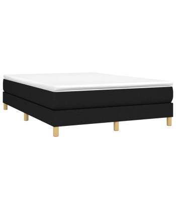 Lit à sommier tapissier avec matelas Noir Tissu 140x200 cm À commander