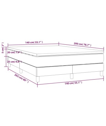 Lit à sommier tapissier avec matelas Noir Tissu 140x200 cm À commander