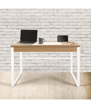 Bureau En Bois Et Métal Blanc livraison gratuite