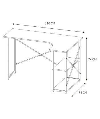 Bureau D'angle Job En Bois Et Métal Noir À commander