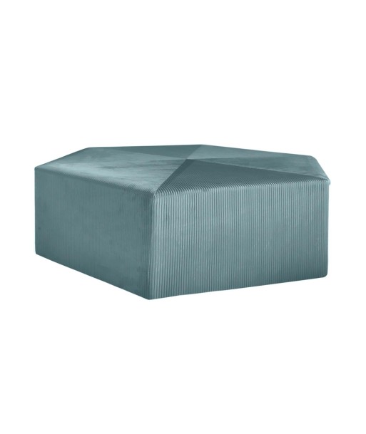 Pouf velours côtelé Giulia Bleu canard Venez acheter