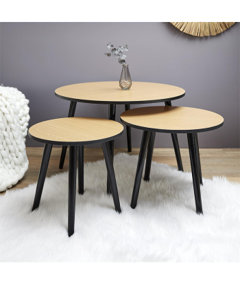 Lot de 3 Tables gigognes Indus pas cher chine