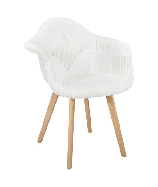 Fauteuil Scandinave Patchwork Blanc la colonne vertébrale