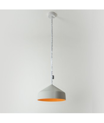 Suspension cloche, gris et orange en ligne