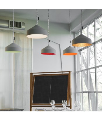 Suspension cloche, gris et orange en ligne