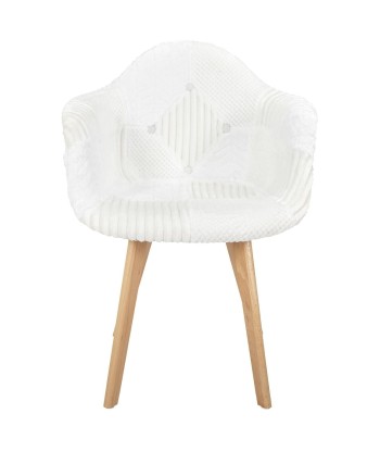 Fauteuil Scandinave Patchwork Blanc la colonne vertébrale