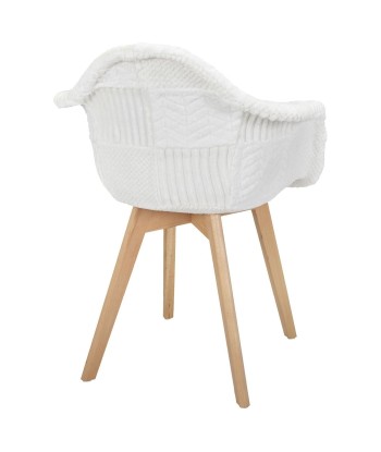 Fauteuil Scandinave Patchwork Blanc la colonne vertébrale