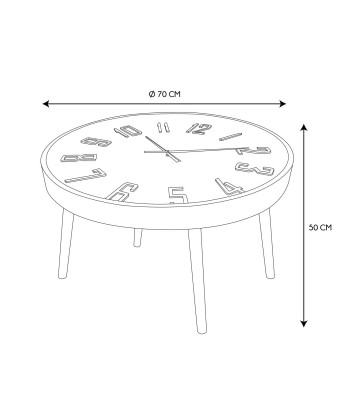 Table Horloge Silencieuse D70 Lounge Noir ou a consommer sur place