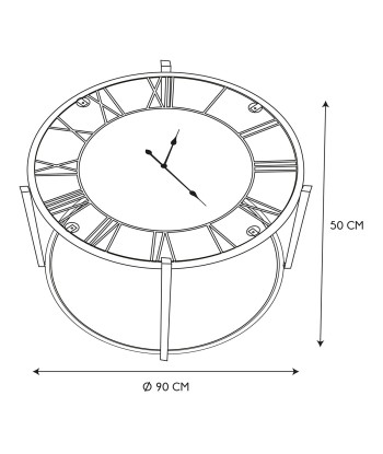 Table Horloge D90 Bistrot Indus Dia Noir En savoir plus