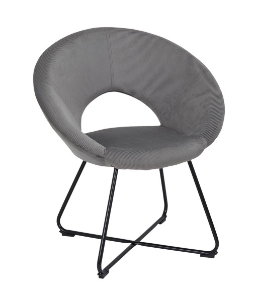 Fauteuil Rond Velours Côtelé Giulia Gris commande en ligne