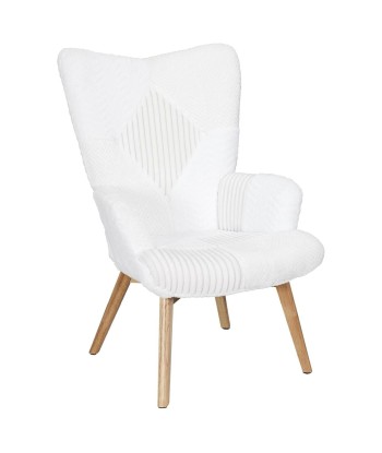 Fauteuil Helsinki Patchwork Blanc en linge