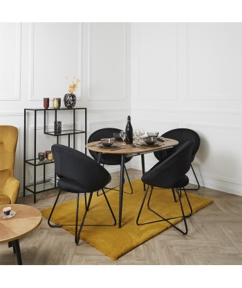 Fauteuil Rond Velours Côtelé Giulia Noir Fin de série