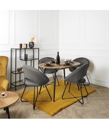 Fauteuil Rond Velours Côtelé Giulia Gris commande en ligne