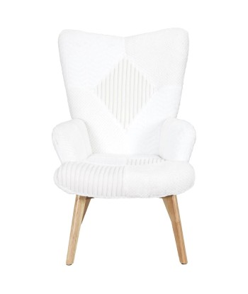 Fauteuil Helsinki Patchwork Blanc en linge