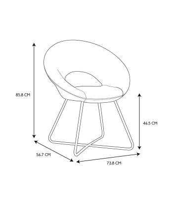 Fauteuil Rond Velours Côtelé Giulia Jaune solde