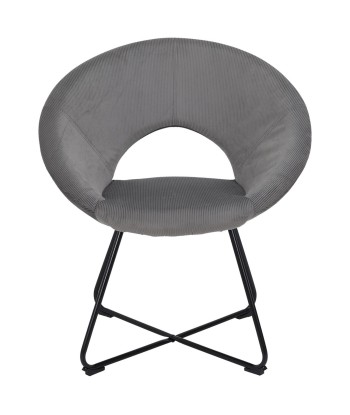 Fauteuil Rond Velours Côtelé Giulia Gris commande en ligne