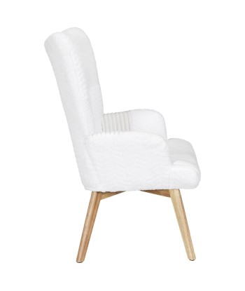 Fauteuil Helsinki Patchwork Blanc en linge