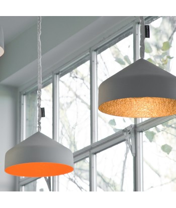 Suspension cloche, gris et orange en ligne