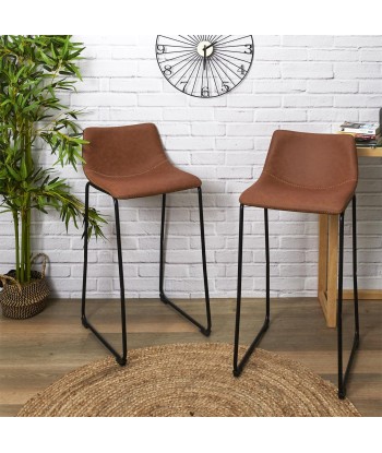 Lot De 2 Chaises De Bar Indus Marron de technologie