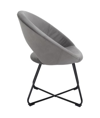 Fauteuil Rond Velours Côtelé Giulia Gris commande en ligne