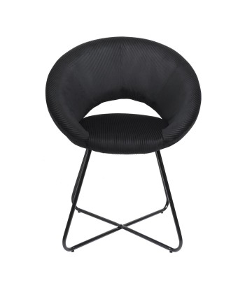 Fauteuil Rond Velours Côtelé Giulia Noir Fin de série