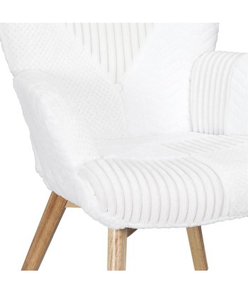 Fauteuil Helsinki Patchwork Blanc en linge