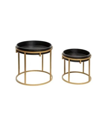 Lot De 2 Tables Café Rond Noir Doré Comparez plus de prix