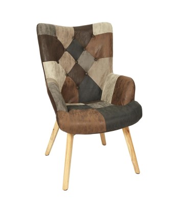 Fauteuil Helsinki Patchwork Marron les muscles