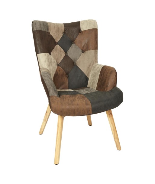 Fauteuil Helsinki Patchwork Marron les muscles