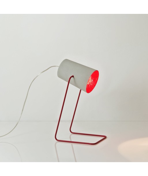 Lampe à poser, gris et rouge Vous souhaitez 